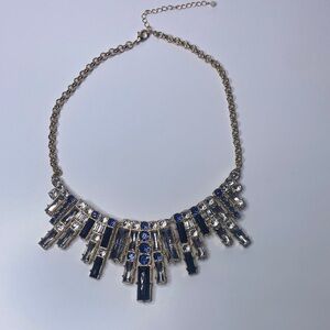 Avon Gold and Blue Statement Necklace